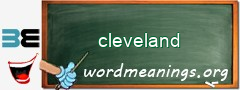 WordMeaning blackboard for cleveland